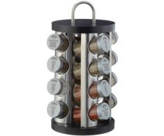 Küchenprofi 2605502816 - Especiero de acero inoxidable y madera, 16 piezas, color negro