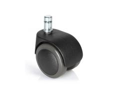 hjh OFFICE 619032 ruedas para suelo duro ROLO EASY 10 mm / 50 mm, diámetro espiga 10 mm, borde de goma, alta calidad, para laminado, paquet, baldosas, protección del suelo, ruedan bien, Made In Germany
