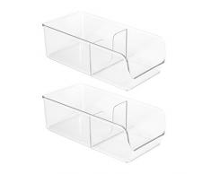 InterDesign Linus - Especiero para organizar paquetes de especia, alacena de la cocina, gabinete, mesadas (paquete de 2), claro