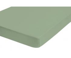 Biberna 77866/429/322 - Sábana bajera ajustable elástica, jersey 97% algodón y 3% elastano, ultrasuave e extensible, para una cama de 180x200 cm, hasta 200 x 220 cm, ideal para las camas de agua, color verde almendra