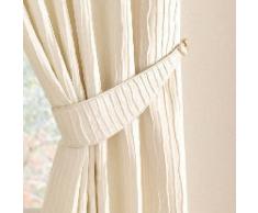Montgomery Orleans - Abrazaderas de cortina (2 unidades, 66 cm, 65% poliéster y 35% algodón), diseño estriado, color beige