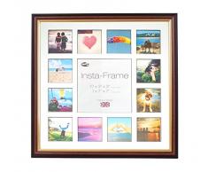 Inov8 16 x 40,64 cm Insta-Frame Marco para Instagram 13/de estampado a cuadros de fotos con paspartú blanco y negro con borde, madera de caoba