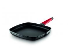 Castey Induction - Asador grill liso, 27 cm, color rojo