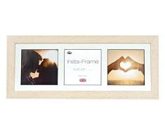 Inov8 21 x 20,32 cm Insta-Frame Marco para Instagram 3/de estampado a cuadros de fotos con paspartú blanco y blanco con borde, crema 306