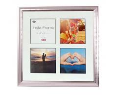 Inov8 16 x 40,64 cm Insta-Frame Marco para Instagram 4/de estampado a cuadros de fotos con paspartú blanco y negro con borde, 2 unidades, Ripple plateado