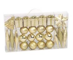 Brauns Heitmann 71982 - Juego de adornos de Navidad, diseño con purpurina, brillante y mate, color dorado