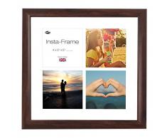 Inov8 16 x 40,64 cm Insta-Frame Marco para Instagram 4/de estampado a cuadros de fotos con paspartú blanco y blanco con borde, 2 unidades, madera de nogal