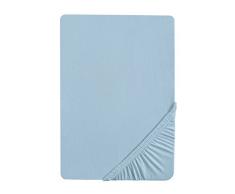 Biberna 2744/019/040 - Sábana bajera ajustable elástica, franela 100% algodón, ultrasuave e extensible, para una cama individual de 200 x 100 cm, , color azul