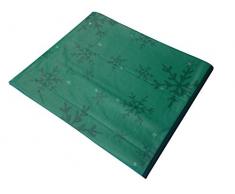 Atenas Home Textile Nöel - Mantel antimanchas de Navidad, 100% algodón, redondo 140 cm, color verde