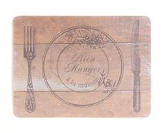 Indulje TW283559 Bien Manger, Manteles individuales de madera, juego de 4