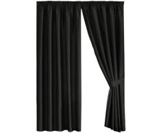 Dreams N Drapes Java - Cortina forrada (168 x 137 cm), color negro