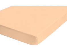 Biberna 77866/534/322 - Sábana bajera ajustable elástica, jersey 97% algodón y 3% elastano, ultrasuave e extensible, para una cama de 180x200 cm, hasta 200 x 220 cm, ideal para las camas de agua, color albaricoque