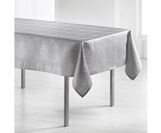 LHarmonie Du Décor - 1721593, Mantel Rectangular , 140 X 250 Cm , Serpentile , Jacquard Adamascado , Plata