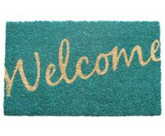 Entryways - Felpudo (43 x 71 cm, fibra de coco y revestimiento de PVC), diseño de palabra Welcome en cursiva