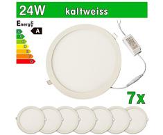 7 x SMD 2835 LEDVero funda utlrafina Panel LED 24 W redondo luz blanca fría luz ultrafino para techo