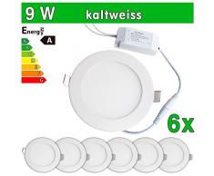 6 x SMD 2835 LEDVero funda utlrafina Panel LED 9 W rejilla de ventilación redonda de luz blanca fría luz ultrafino para techo