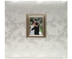 MBI Floral Fabric - Cuadro con marco de metal y encuadernado de tela con motivos florales (30,4 x 30,4 cm)