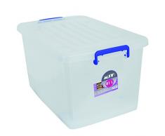 MSV MS231 - Caja de ordenación, 81 l, plástico, color transparente