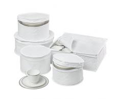 Honey Can Do SFT-01630 - Juego de 5 fundas para vajillas, 17,1 x 17,1 cm, color blanco