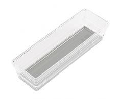 Kis 6075300 0516 02 caja de almacenaje de plástico transparente/gris 22,5 x 7,5 x 5 cm