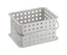 InterDesign - Canasto de plástico para almacenamiento en el hogar; para la cocina, el cuarto de baño, la oficina, el armario - Gris claro