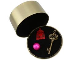 Decodelire BOX8 Romantique Flow - Joyero (vidrio y metal, 6 x 6 x 4 cm), color rosa