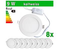 8 x SMD 2835 LEDVero funda utlrafina Panel LED 9 W rejilla de ventilación redonda de luz blanca fría luz ultrafino para techo