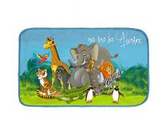 Douceur DIntérieur - 1605040, Tapete Terciopelo Rectangulo , 45 X 75 Cm , Zoo , Terciopelo Estampado
