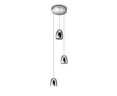 Philips myLiving Wolga - Lámpara colgante, LED, 3 luces, metal, luz blanca cálida, IP20, color cromado