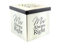 Leonardo LP27684 - Caja plegable de almacenamiento, diseño con texto en inglés Mrs Always Right
