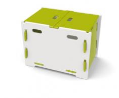 Legare Frog caja de almacenaje, 60 x 42 x 44,2 cm, verde/blanco