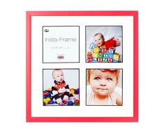 Inov8 16 x 40,64 cm Insta-Frame Marco para Instagram 4/de estampado a cuadros de fotos con paspartú blanco y negro con borde, diseño de León heráldico rojo