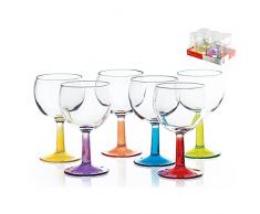 Home Ballon Arcobaleno Copas Agua, 250 ml, pack de 6 unidades, cristal, transparente