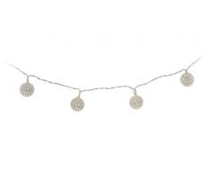 De estilo de Home guirnalda de luces LED de 10 bolas de Navidad de metal de long.1 M, cable de alimentación de 30 cm, 2 x AA batería, luz blanca cálida 706621