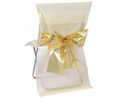 La desechable silla blanca hussein 4 x decoración de la mesa, con doble arco de plata mesa de fiesta