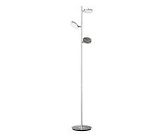 WOFI lámpara de pie, 3-techo Hook 3 x LED/8 W, 25 x 140 x 25 cm, 3000 K, 600 lm, eficiencia energética de clase A con interruptor de pie on/off, níquel mate/cromo 3893,03,54,0000