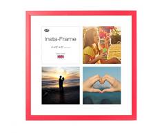 Inov8 16 x 40,64 cm Insta-Frame Marco para Instagram 4/de estampado a cuadros de fotos con paspartú blanco y blanco con borde, diseño de León heráldico rojo