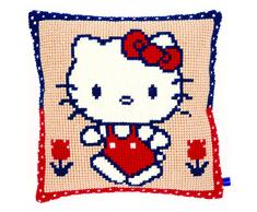 Vervaco diseño de Hello Kitty panel cojín de punto de cruz, Multi-color