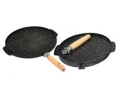 cottura vitrinor Asador Grill, Metal, Gris y Madera, 28 cm