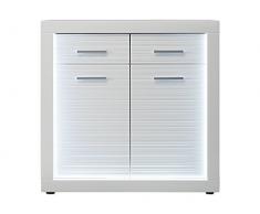 furnline Starlight brillante Salón Gabinete de almacenamiento, color blanco