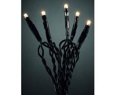 Konstsmide guirnalda de Micro LED, 10 diodos de luz blanca cálida, 24 V transformador interior, cable verde 6350-120