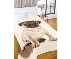Dreamscene – lujo caliente suave visón piel sintética perro carlino sofá cama manta, Natural, 150 x 200 cm
