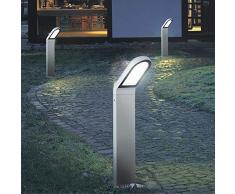 WOFI lámpara de pie al aire libre line, 1-lámpara de techo, Serie Newark, 1 x 9,5 W 230 V LED, 90 x 10,4 cm, diámetro de 15,5 cm, 3000 K, 660 lm, gris 3819,01,50,0900