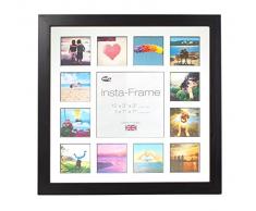 Inov8 16 x 40,64 cm Insta-Frame Kayla marco para Instagram 13/de estampado a cuadros de fotos con paspartú blanco y negro con borde, 2 unidades, negro