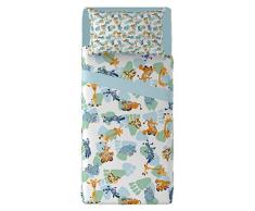 T&F LMDM02S01 - Colección de ropa de cama infantil, algodón, 120 x 180 cm, color azul