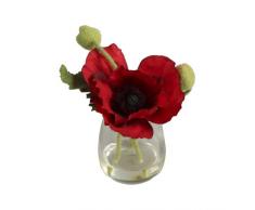 BELLAFIORA 20AMAZ041501 - Flor artificial, amapola, color rojo