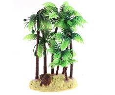 Sourcingmap Tanque De Peces Artificial Acuario Planta acuática Adorno de Palm de coco, 16 cm