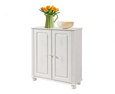 Diseño de estilo de vida 3005016 armario Ella, 95 x 30 x 85 cm, madera de pino, blanco