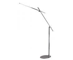WOFI lámpara de pie, 1-lámpara de techo, Serie Orbit, 1 x LED 10 W, 135 cm, 3000 K, 620 lm, con interruptor de pie, cromo 3946,01,01,0000