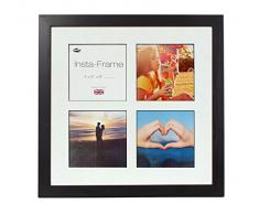 Inov8 16 x 40,64 cm Insta-Frame Kayla marco para Instagram 4/de estampado a cuadros de fotos con paspartú blanco y negro con borde, 2 unidades, negro